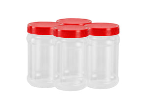 Royalford RF11877 750ML PET Jar Set| 4PCS with airtight lids & BPA-free material| leak-proof & odor-free, ideal for storing grains, snacks & keeping food fresh|