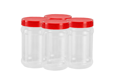 Royalford RF11877 750ML PET Jar Set| 4PCS with airtight lids & BPA-free material| leak-proof & odor-free, ideal for storing grains, snacks & keeping food fresh|