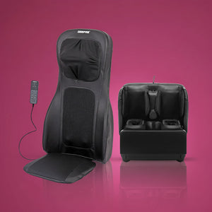 Geepas Ultimate Massager Combo | Foot & Leg Massager GM86105 + Full-Body Massage Chair Pad GM86104 with Shiatsu, Tapping, Vibration, Air Pressure & 2-Year Warranty