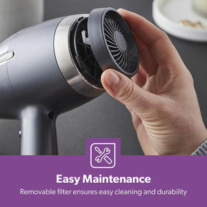 Geepas GHD86052UK Professional Ionic Hair Dryer | 2200W AC Motor | 3 Heat & 2 Speed Settings| Cool Shot | Ionic Function | Diffuser | Concentrator | 2 Years Warranty