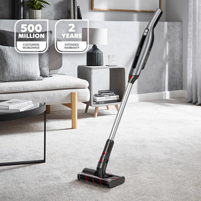 Geepas GVC19062UK Cordless 2-in-1 Stick & Handheld Vacuum Cleaner |HEPA Filter |Double Roller Brush | LED Display |Powerful Brushless Motor| Cordless & Lightweight Design