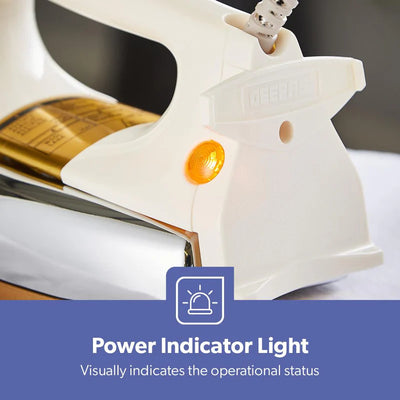 Geepas GDI23011 Automatic Heavy Weight Dry Iron| 1200W|Teflon Coated Soleplate| Adjustable Temperature Control| Overheat Protection| Smooth Glide Design| 7-Year Warranty