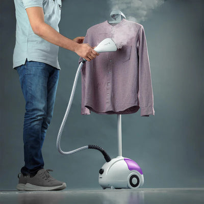 Geepas GGS25022 Garment Steamer | 2000W Power| 1.8L Water Tank | 35s Fast Heating | 30g/min Steam Flow | 11-Position Adjustable Pole | 2 Ice Boxes | 2 Years Warranty