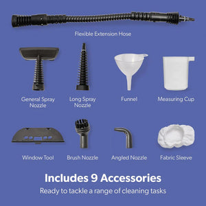 Geepas GSC63064UK Handheld Steam Cleaner | 1050W Powerful Cleaning| 380ml Water Tank| 110°C High Temperature Steam|  9–10 Minutes Continuous Steam| 2 years Warranty