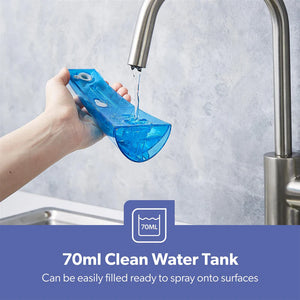 Geepas GWC63065UK Cordless Window Vacuum Cleaner | 3-in-1 Spray, Wipe & Suction| 140ml Water Tank| 3.7V 1500mAh Li-ion Battery| 35-Minute Run Time | 2 Years Warranty