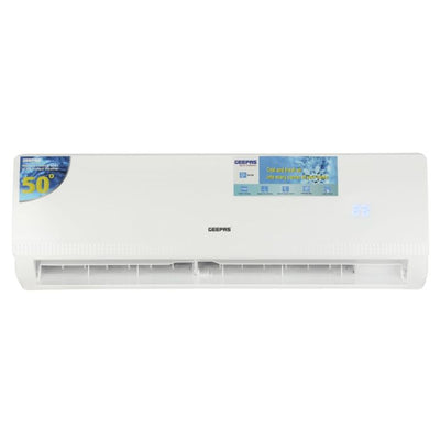 Geepas 1.0 TON Split Air Conditioner- GACS1248TCU/ Equipped with Turbo Function and Multiple Flow Speed for Fast Cooling/ with Washable Filter and Golden Fin Technology, Ideal for Home and Office/ 3 Years Compressor Warranty, White