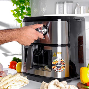 Geepas Air Fryer- GAF37542/ 9.2 L Pot with Rack, with Multiple Function, 1-30 Min Timer, Temperature 100-200 Degree Celsius/ with View Glass Window