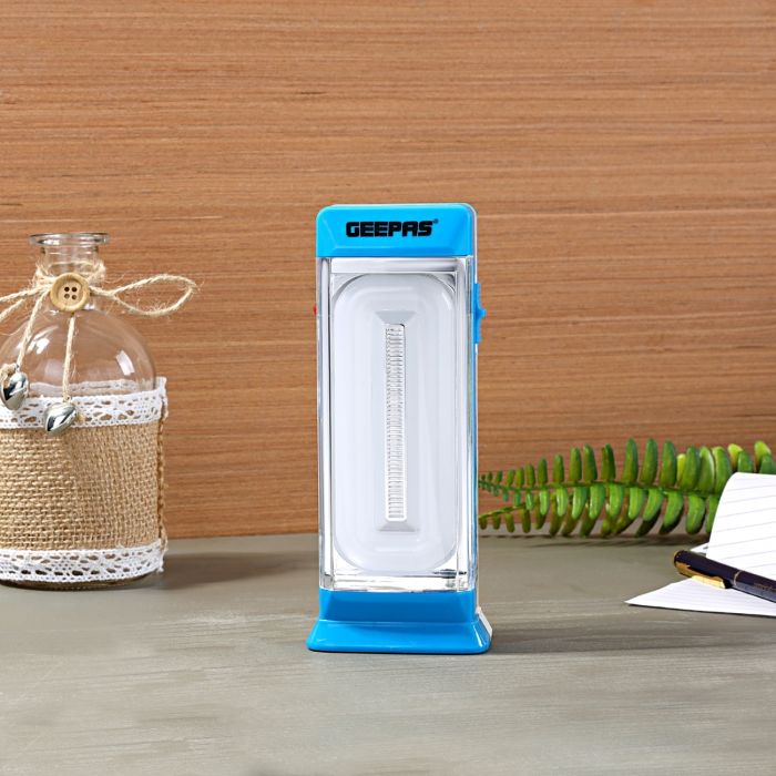 Geepas Rechargeable LED Lantern | Emergency Lantern with Portable Handle | 20 Pcs SMD Hi-Power Luminous LEDs, 4 Hours Working (Weak Light) | Very Suitable for Power Outages - 2 Years Warranty
