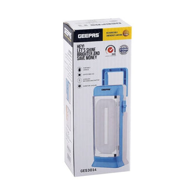 Geepas Rechargeable LED Lantern | Emergency Lantern with Portable Handle | 20 Pcs SMD Hi-Power Luminous LEDs, 4 Hours Working (Weak Light) | Very Suitable for Power Outages - 2 Years Warranty