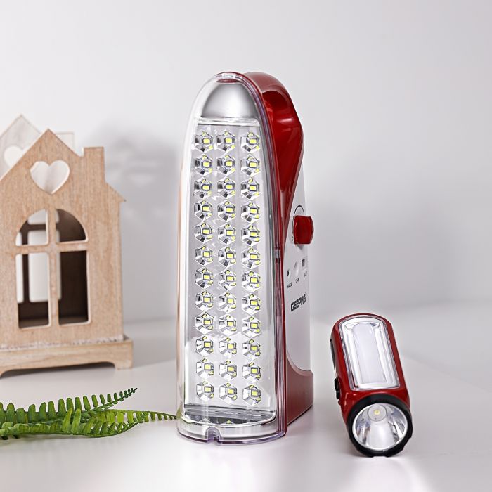 Geepas Rechargeable LED Lantern & Torch 1600mAh| Emergency Lantern with Light Dimmer Function | 36 Super Bright LEDs, 200Hours Working Lantern | Very Suitable for Power Outages |2 Years Warranty
