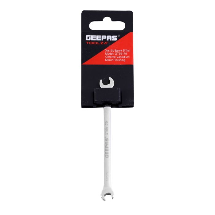 Geepas Open End Spanner 6*7mm - 1PCS Double End Open End Spanner Brake Pipe Spanner Metric for Home and Auto Repairing | Ideal for Mechanic, Plumbers, Carpenter, DIYers and More