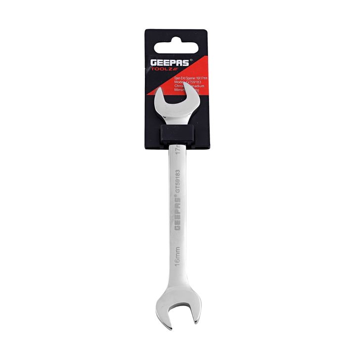 Geepas Open End Spanner 16*17mm - 1PCS Double End Open End Spanner Brake Pipe Spanner Metric for Home and Auto Repairing | Ideal for Mechanic, Plumbers, Carpenter, DIYers and More
