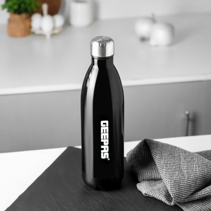 Geepas 1.0 L Stainless Steel Vacuum Flask- GVF27021| Double Wall Insulation for Hot and Cold Beverages| Comfortable to Hold and Easy to Carry| Suitable for Indoor and Outdoor Use| 2 Years Warranty, White