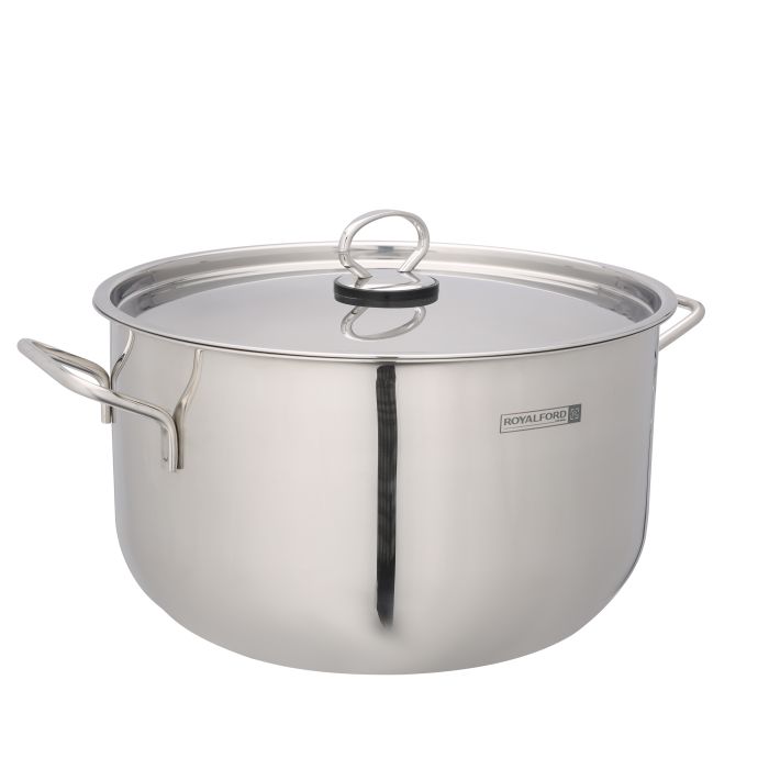 24cm Stainless Steel Casserole with Lid, Thick Base, RF10124 | Encapsulated Aluminium Middle Layer | Compatible with Induction, Hot Plate, Halogen, Gas