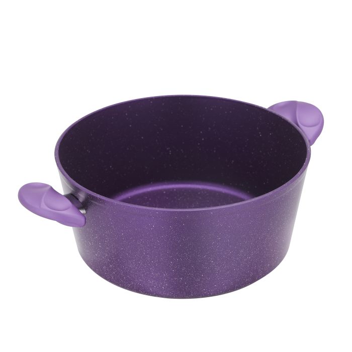 Aluminium Casserole with Durable Granite Coating, RF10259 | 5 Layer Durable Construction | Nonstick Aluminium Casserole Pot with Glass Lid & Bakelite Handles
