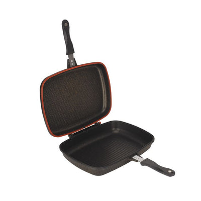 Chef Mark Granite Coated Cookware Set, 9 Pieces, RF10268 | Premium-Quality Aluminium | Tempered Glass Lid | Heavy-Duty Bakelite Handles | Compatible with all Types of Gas