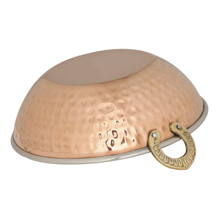 Cooper Steel Serving Kadai, RF10394 | Copper Stainless Steel Hammered Kadai | Indian Serving Bowl | Indian Dishes Serve ware for Vegetable and Curries