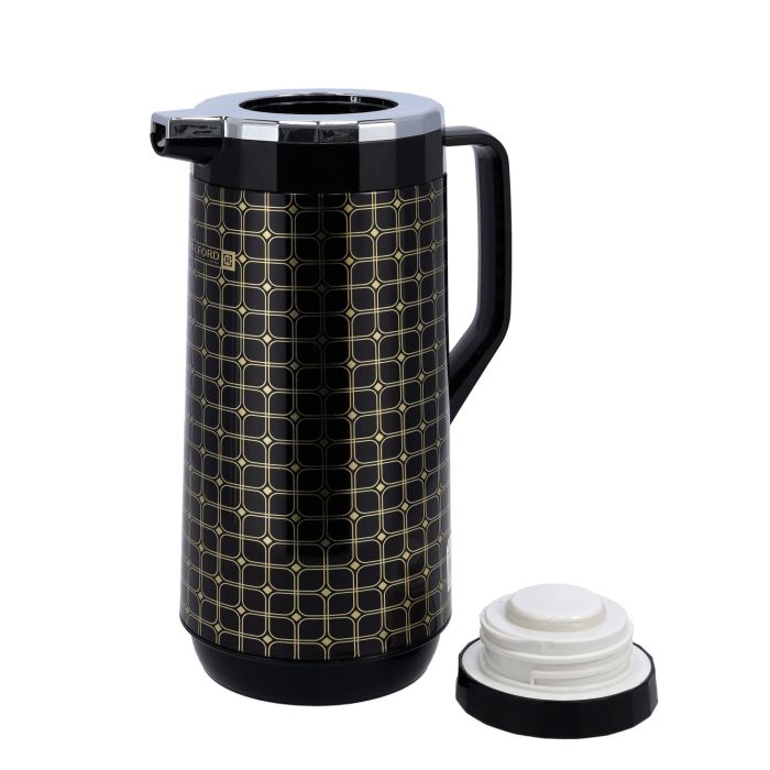 Double Wall Vacuum Flask, 1.9L Thermos with Lid, RF10406 | Thermal Insulated Airpot | Keep Drinks Hot/ Cold | Asbestos-Free Pink Glass Inner | Portable & Leak Proof Thermal Flask