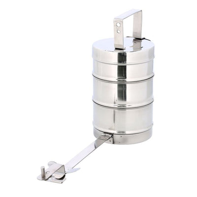 3 Layer Bombay Tiffin, Stainless Steel, RF10558 - Tiffin Box for Office Use, Student, Women, Men, Girls, Traditional Tiffin Boxes