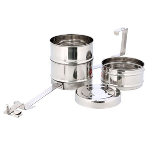 3 Layer Bombay Tiffin, Stainless Steel, RF10558 - Tiffin Box for Office Use, Student, Women, Men, Girls, Traditional Tiffin Boxes