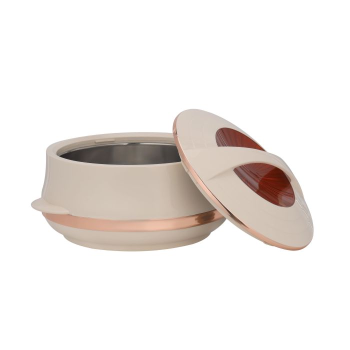 Royalford Elite Gold Insulated Casserole, Firm Twist Lock, RF11147 | Strong Handles | 3500ml Double Wall Insulated Serving Pot, Chapati Storage Box, Roti Serving Pot, Chapati Dabba