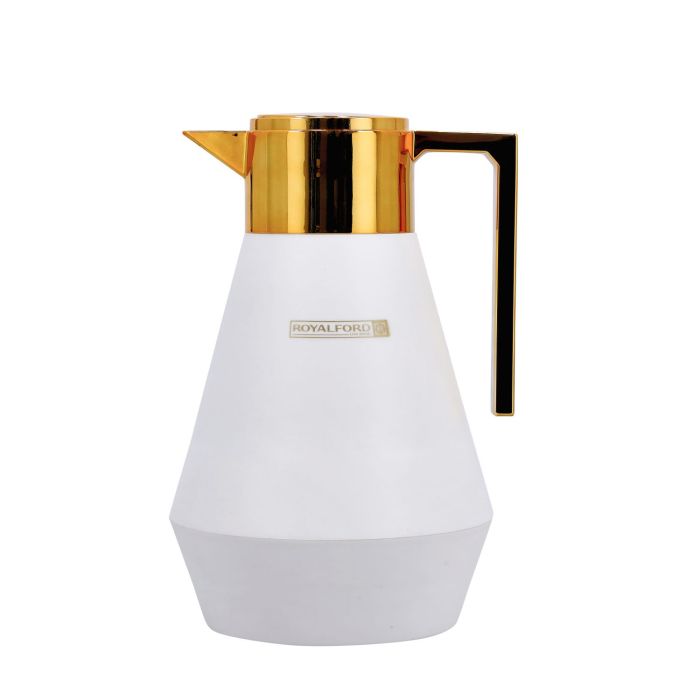 Royalford Aalia 1 L Vacuum Flask- RF11156| Double-Walled Flask with Pink Glass Inner and PP Outer Body| Keeps Your Drinks Hot or Cold| Leak-Proof and Portable Design| Suitable for Indoor and Outdoor Use| Grey