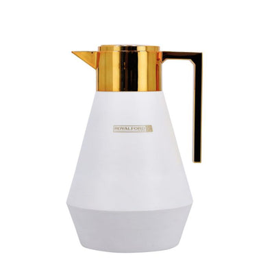 Royalford Aalia 1 L Vacuum Flask- RF11156| Double-Walled Flask with Pink Glass Inner and PP Outer Body| Keeps Your Drinks Hot or Cold| Leak-Proof and Portable Design| Suitable for Indoor and Outdoor Use| Grey