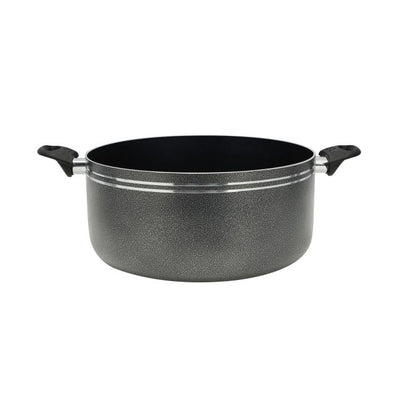 Royalford 22 CM Aluminum Casserole- RF11196| Non-Stick Aluminium Cookware| Dot Induction Base| Compatible with Hot Plate, Halogen, Gas and Induction Cooktops| 3mm Thickness and Strong Bakelite Handles and Knob| Tempered Glass Lid| Black| One-Piece