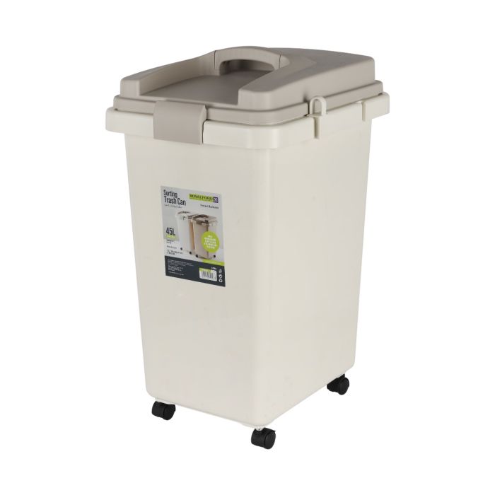 Royalford 45L Sorting Trash Can- RF12249| Premium-Quality Plastic Bin Interlocking Clips to Tag Bins, with Lid and Wheels| Trash Can for Hospitals, Restaurants, Societies, Parks, Malls, Etc.
