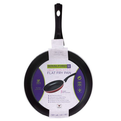 28cm Non-Stick Flat Fry Pan, Aluminium Fry Pan, RF1263FP28 | Ergonomic Handle| Dishwasher Safe | Ideal for Frying Sauteing, Stir, Frying & More