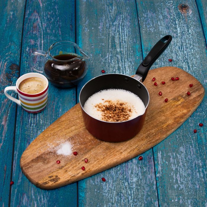 Royalford RF2011-MP16 16cm Non-Stick Milk Pan - Aluminium Saucepan - Pouring Spout with Ergonomic Handle -Compatible with Multiple Hobs| Ideal as Coffee pot, Tea pot, Milk pot & Small saucepan