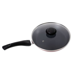 Royalford RF2951 Frying Pan, 24 cm - Aluminum Non-Stick Fry Pan - Ergonomic Handle - Saute Pan/Deep Frying Pan with Glass Lid - Suitable for Multiple Hob Types - Ideal for Frying Sauting Stir Frying