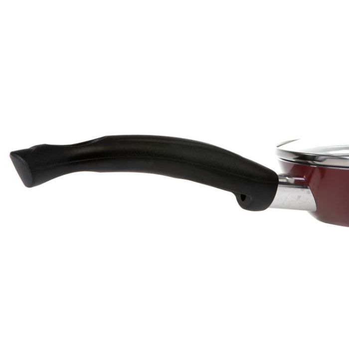 Royalford RF2951 Frying Pan, 24 cm - Aluminum Non-Stick Fry Pan - Ergonomic Handle - Saute Pan/Deep Frying Pan with Glass Lid - Suitable for Multiple Hob Types - Ideal for Frying Sauting Stir Frying