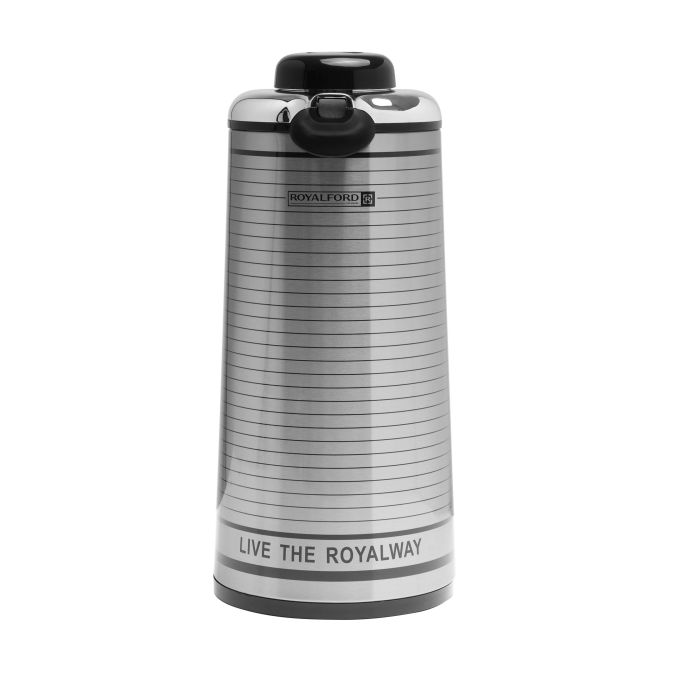 Royalford RF5754 1.6L Vacuum Flask - Coffee Heat Insulated Thermos for Keeping Hot/Cold Long Hour Heat/Cold Retention, Multi-Walled Vacuum for Coffee, Hot Water, Tea, Beverage | Ideal for Social Occasion, Commercial & Outings