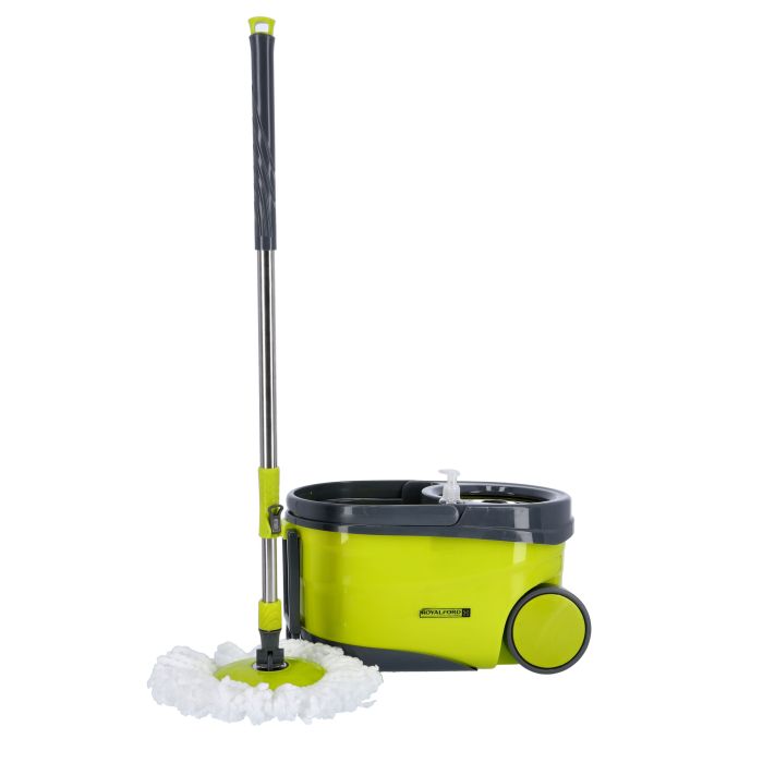 Royalford RF7721 Proactive Mop - 360 Rotating Mop Plate| Long Handle| Durable Wheels| Ideal for all types of flooring |useful for home, commercial buildings