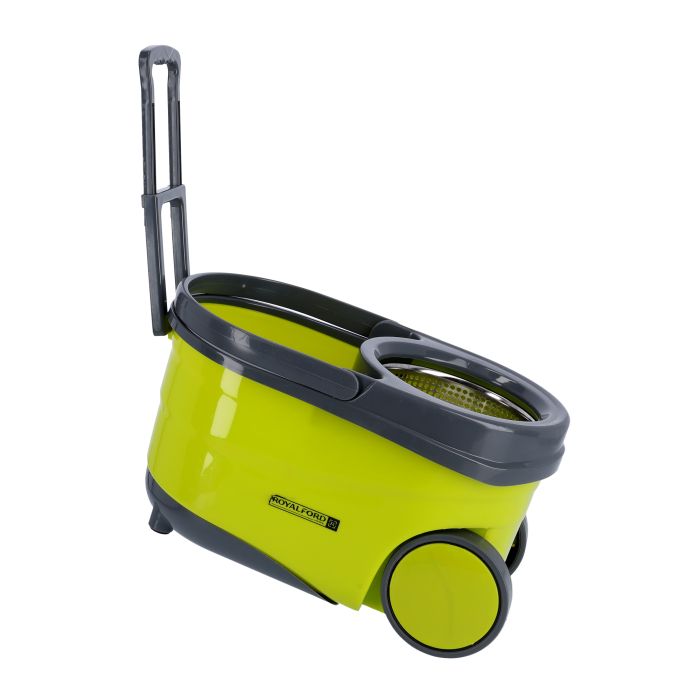 Royalford RF7721 Proactive Mop - 360 Rotating Mop Plate| Long Handle| Durable Wheels| Ideal for all types of flooring |useful for home, commercial buildings