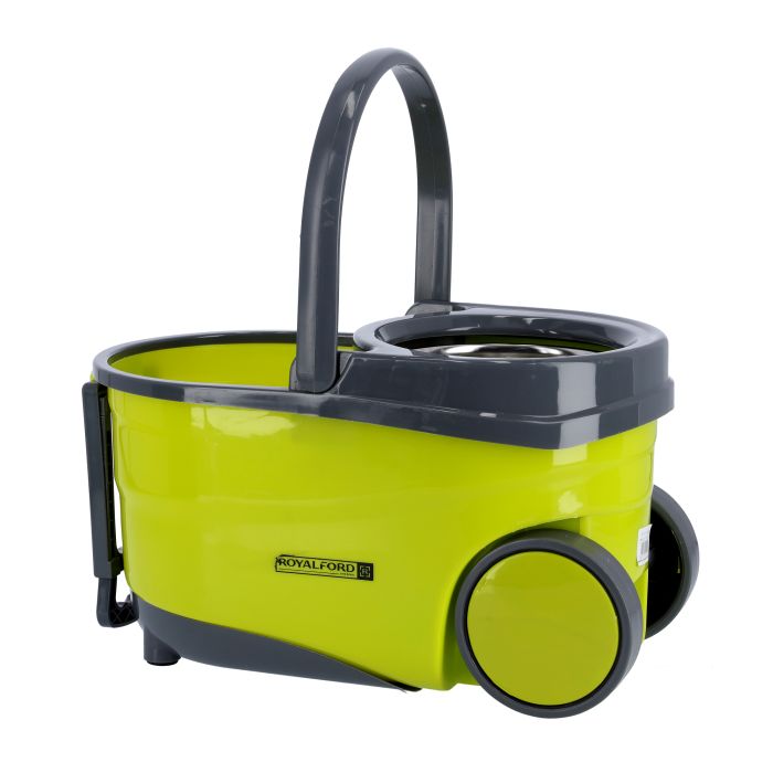 Royalford RF7721 Proactive Mop - 360 Rotating Mop Plate| Long Handle| Durable Wheels| Ideal for all types of flooring |useful for home, commercial buildings