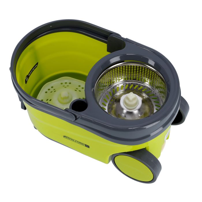 Royalford RF7721 Proactive Mop - 360 Rotating Mop Plate| Long Handle| Durable Wheels| Ideal for all types of flooring |useful for home, commercial buildings