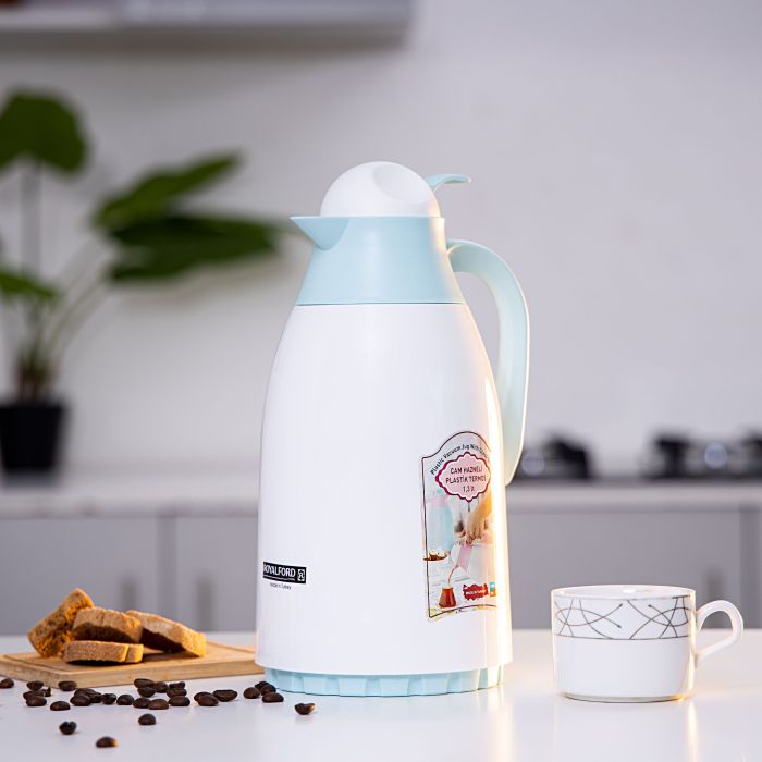 Vacuum Flask, Double Walled Insulated Carafe, RF8556GR | 1.3L /44Oz Jug | Heat & Cold Retention | Asbestos-Free Glass Inner Insulated Airpot | Portable & Leak Proof