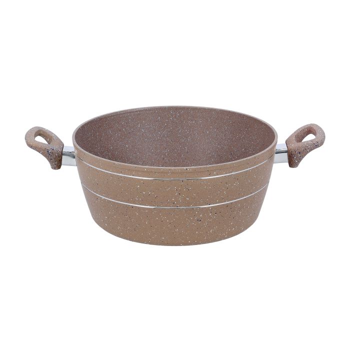 Royalford 26cm Smart Casserole with Glass Lid - Comfortable Handle, Durable, High-Quality Aluminium Construction | Non-Stick Granite Coating | Ideal for Gas, Hot Plate, Induction & Ceramic Hobs