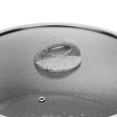 Royalford RF9472 Smart Casserole with Glass Lid - Durable Marble Coating, High-Quality Forged Aluminium Construction, Non-Stick Dish for Gas, Induction & Ceramic Hobs - 3.8MM Induction Bottom - (32x14) cm