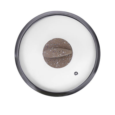 Royalford 32cm Smart Casserole with Glass Lid - Comfortable Handle, Durable, High-Quality Aluminium Construction | Non-Stick Granite Coating | Ideal for Gas, Hot Plate, Induction & Ceramic Hobs