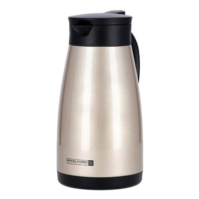 Royalford RF9701 1.5L Coffee Pot - Portable Heat Insulated Thermos for Keeping Hot/Cold Vacuum Insulation | Stainless Steel Inner Pot | Coffee, Hot Water, Tea, Beverage | Ideal for Commercial & Outings