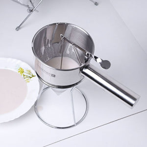 Royalford RF9770 Batter Dispenser - Portable Stainless Steel Body | Pancake Dispenser 1.3L Funnel Dispenser with Rack Supplement | Fill Hollow Chocolate Bodies with Delicacies Like Liqueurs, Jellies & Creams