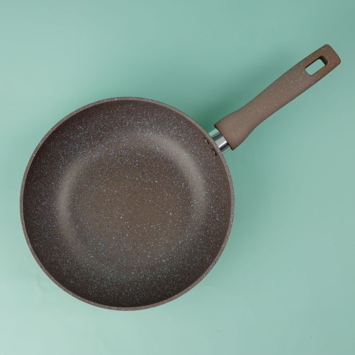 Royalford Smart Wok Pan with Durable Marble Coating - High-Quality Forged Aluminium Construction, Non-Stick Pan for Gas, Induction & Ceramic Hobs - 3.8MM Induction Bottom - (26cm)