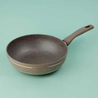 Royalford Smart Wok Pan with Durable Marble Coating - High-Quality Forged Aluminium Construction, Non-Stick Pan for Gas, Induction & Ceramic Hobs - 3.8MM Induction Bottom - (26cm)
