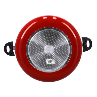 Royalford 34 Cm Aluminium Casserole with Glass Lid - Portable Durable with Ergonomic Handle & 3 Layer Non-Stick Coating | Compatible with Gas, Induction & Hot Plate, & Halogen
