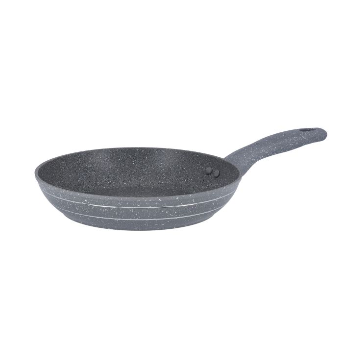 Royalford 22cm Granite Coated Smart Fry Pan with Lid - 5 Layer Coating Pan | Multiple Hob Compatibility | Heat-Resistant Handle with Hanging Loop | Ideal Frying, Cooking, Sauteing & More