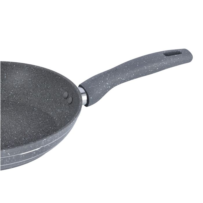 Royalford 22cm Granite Coated Smart Fry Pan with Lid - 5 Layer Coating Pan | Multiple Hob Compatibility | Heat-Resistant Handle with Hanging Loop | Ideal Frying, Cooking, Sauteing & More