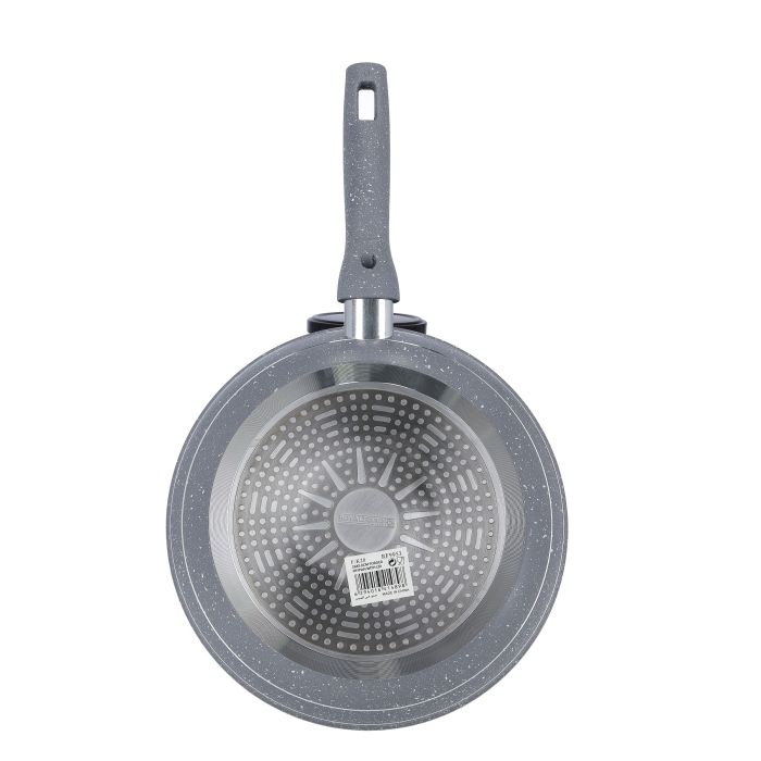 Royalford 22cm Granite Coated Smart Fry Pan with Lid - 5 Layer Coating Pan | Multiple Hob Compatibility | Heat-Resistant Handle with Hanging Loop | Ideal Frying, Cooking, Sauteing & More